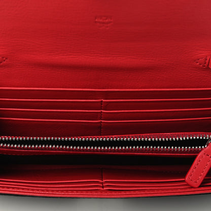 MCM Visetos Large Patricia Wallet On Chain Black Red 4 of 6