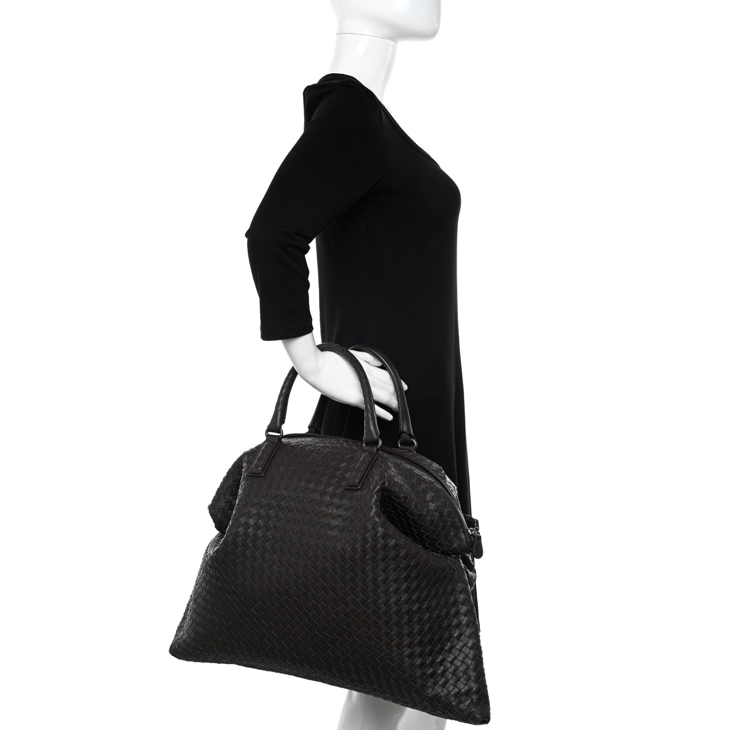 Nappa Intrecciato Maxi Convertible Tote Ebano