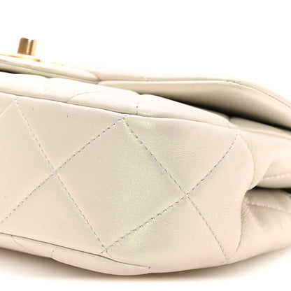 Chanel Pearly Lambskin Quilted Pearl Small Flap Light Grey 10 of 10