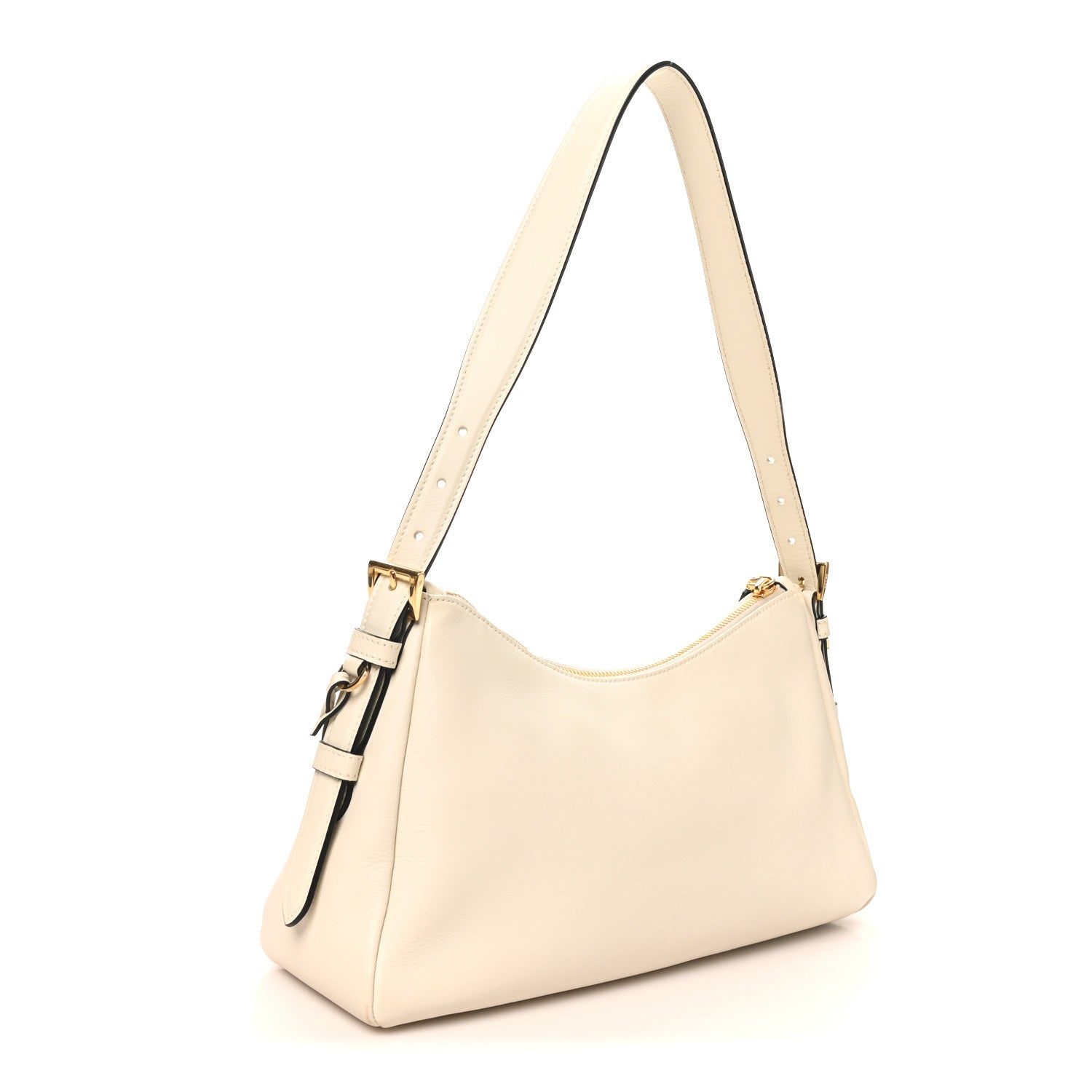 Prada Soft Calfskin Medium Aimée Shoulder Bag White 3 of 9