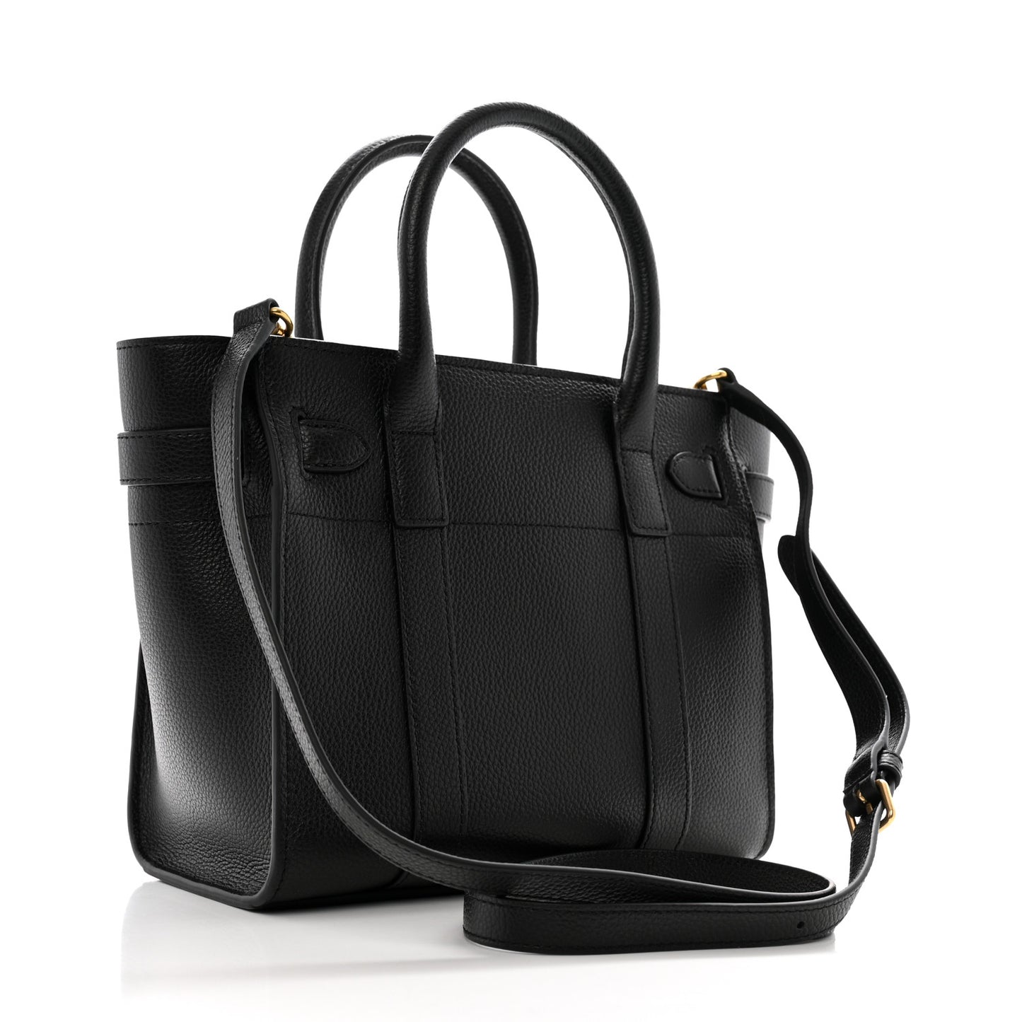Classic Grain Small Bayswater Zip Tote  Black
