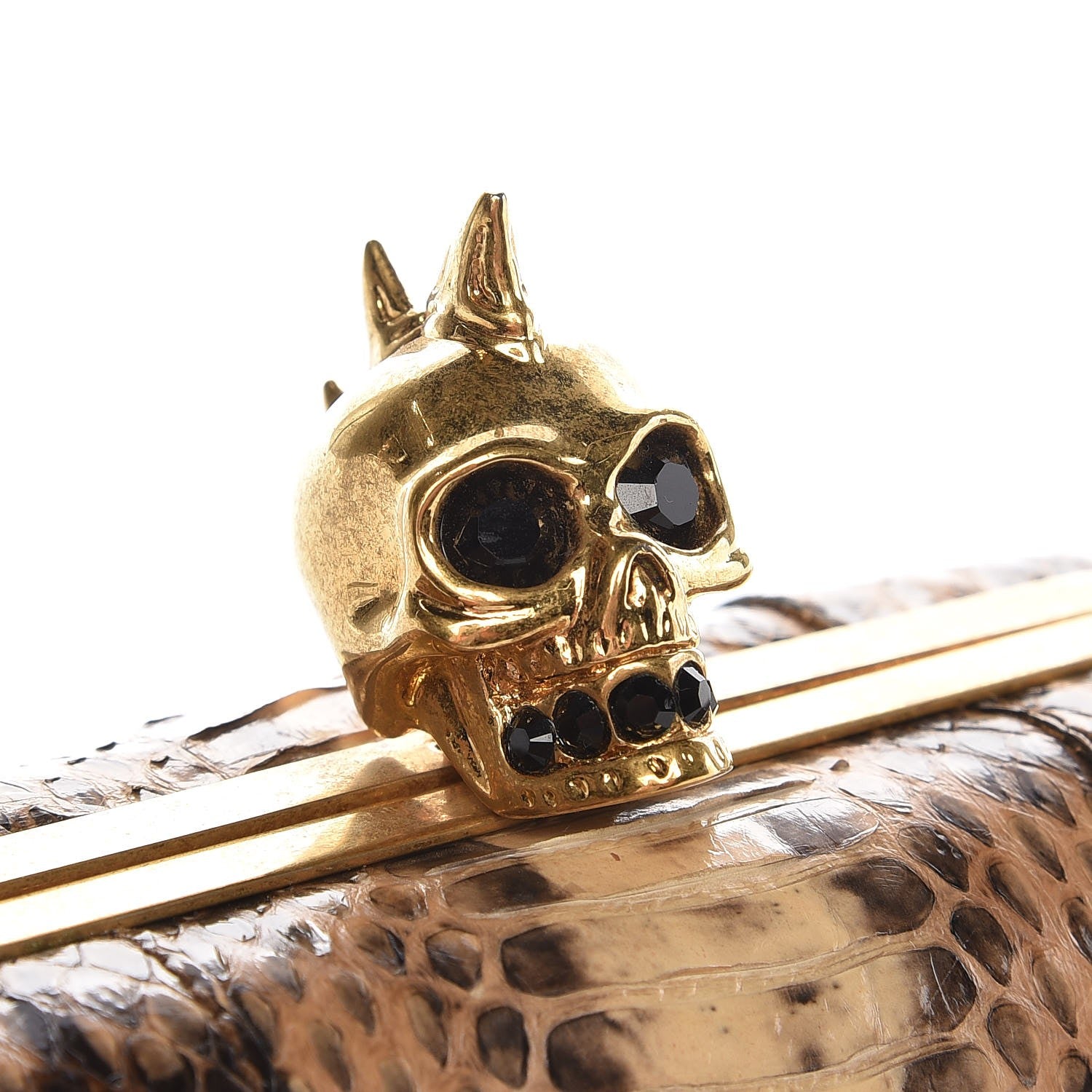 Alexander McQueen Python Skull Box Clutch Brown 9 of 9