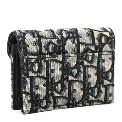 Christian Dior Oblique Saddle Card Holder Blue 3 of 7