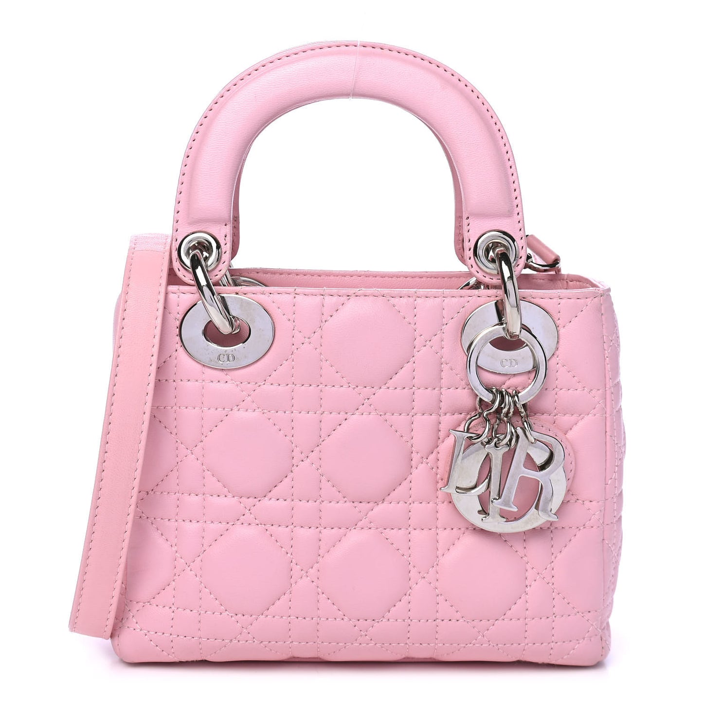 Lambskin Cannage Mini Lady Dior Rose Clair