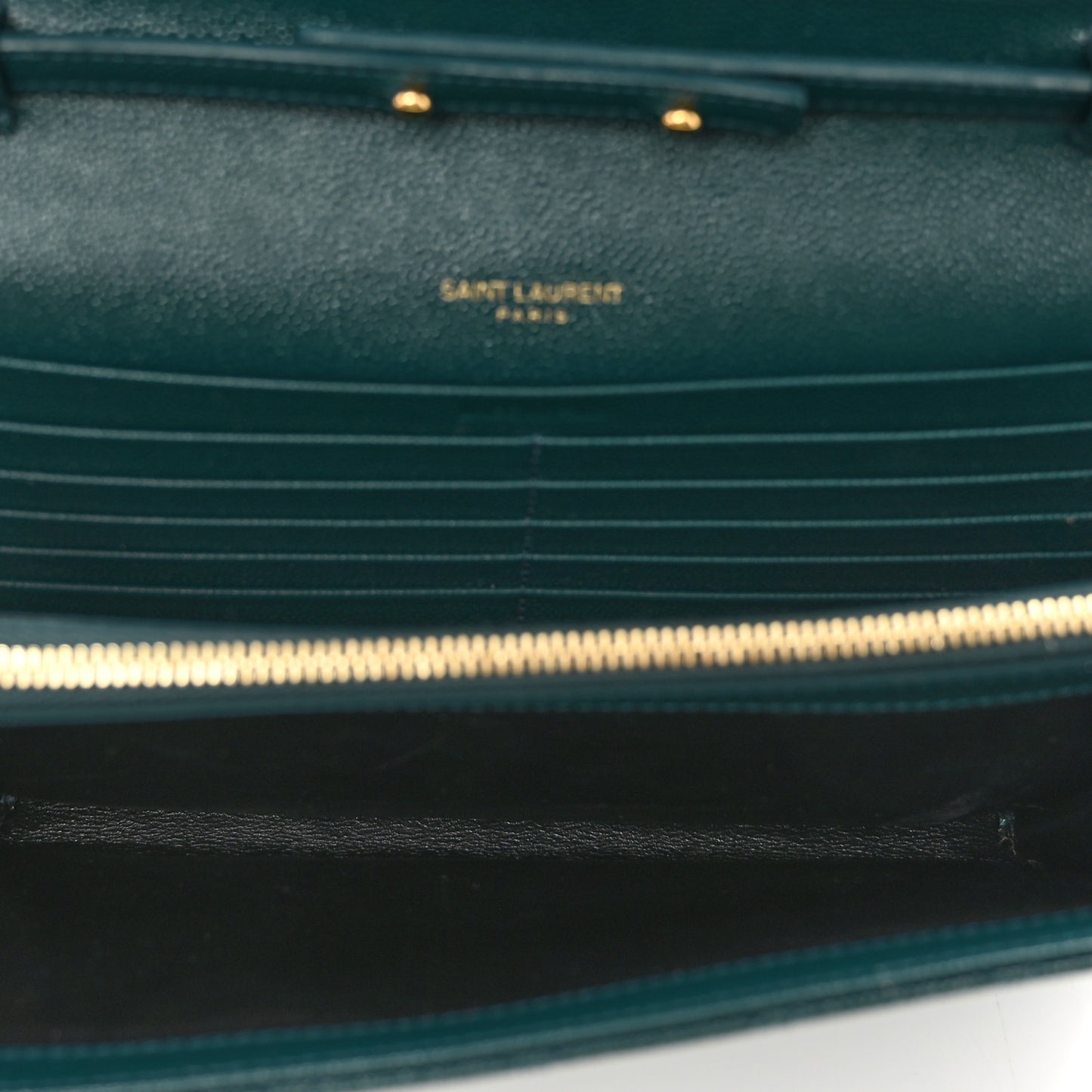 Grain De Poudre Mixed Matelasse Triquilt Monogram Chain Wallet Sea Turquoise