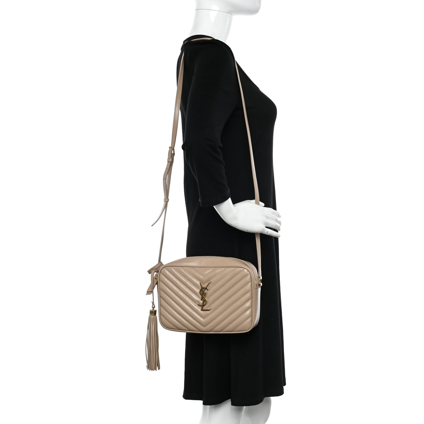 Calfskin Matelasse Monogram Lou Camera Bag Dark Beige