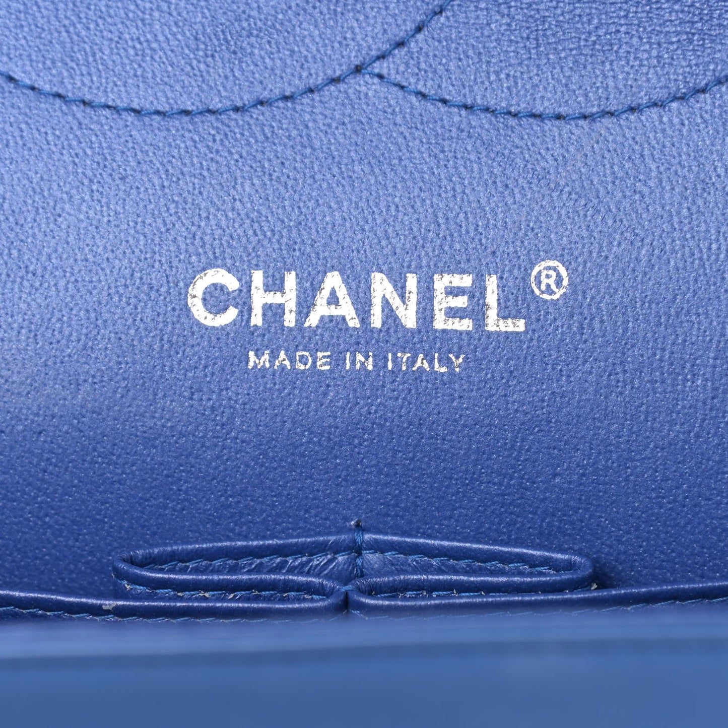 Patent Quilted Jumbo Double Flap Blue