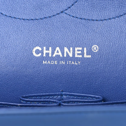Chanel Patent Quilted Jumbo Double Flap Blue 6 of 20