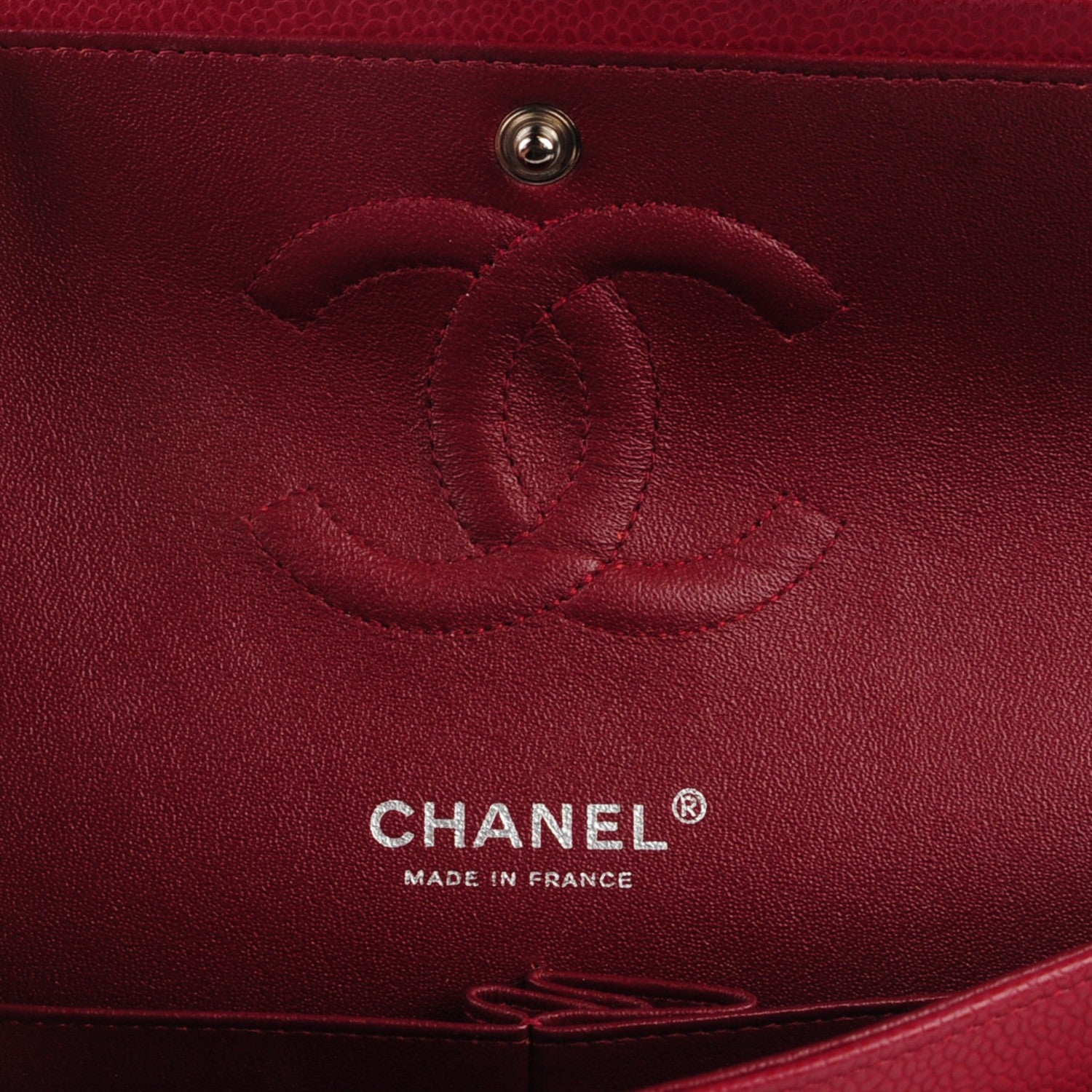 Chanel Caviar Quilted Medium Double Flap Dark Red 7 of 8