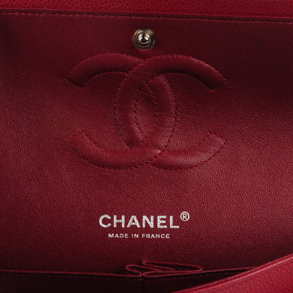 Chanel Caviar Quilted Medium Double Flap Dark Red 7 of 8
