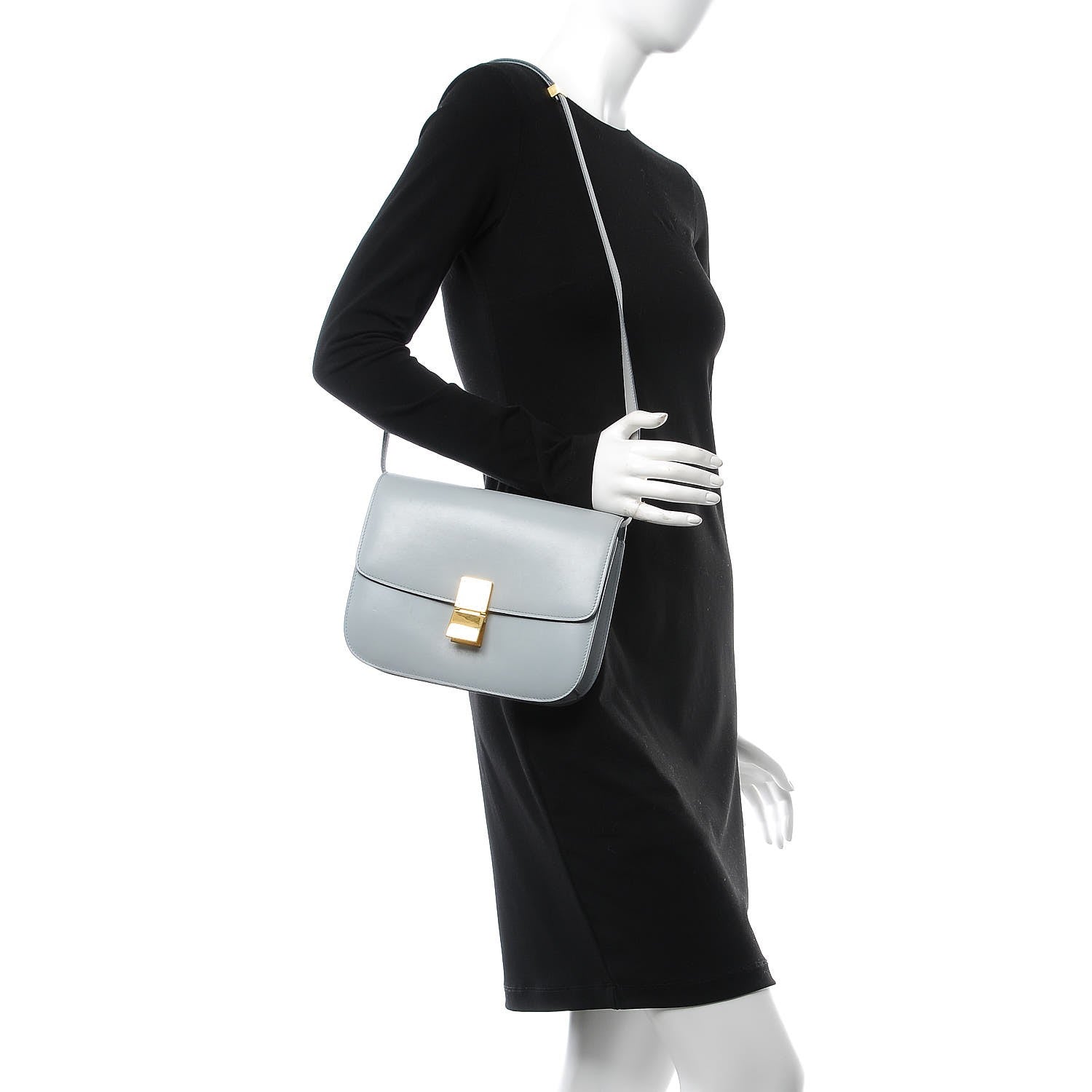 Celine Box Calfskin Medium Classic Box Flap Bag Sky 2 of 8