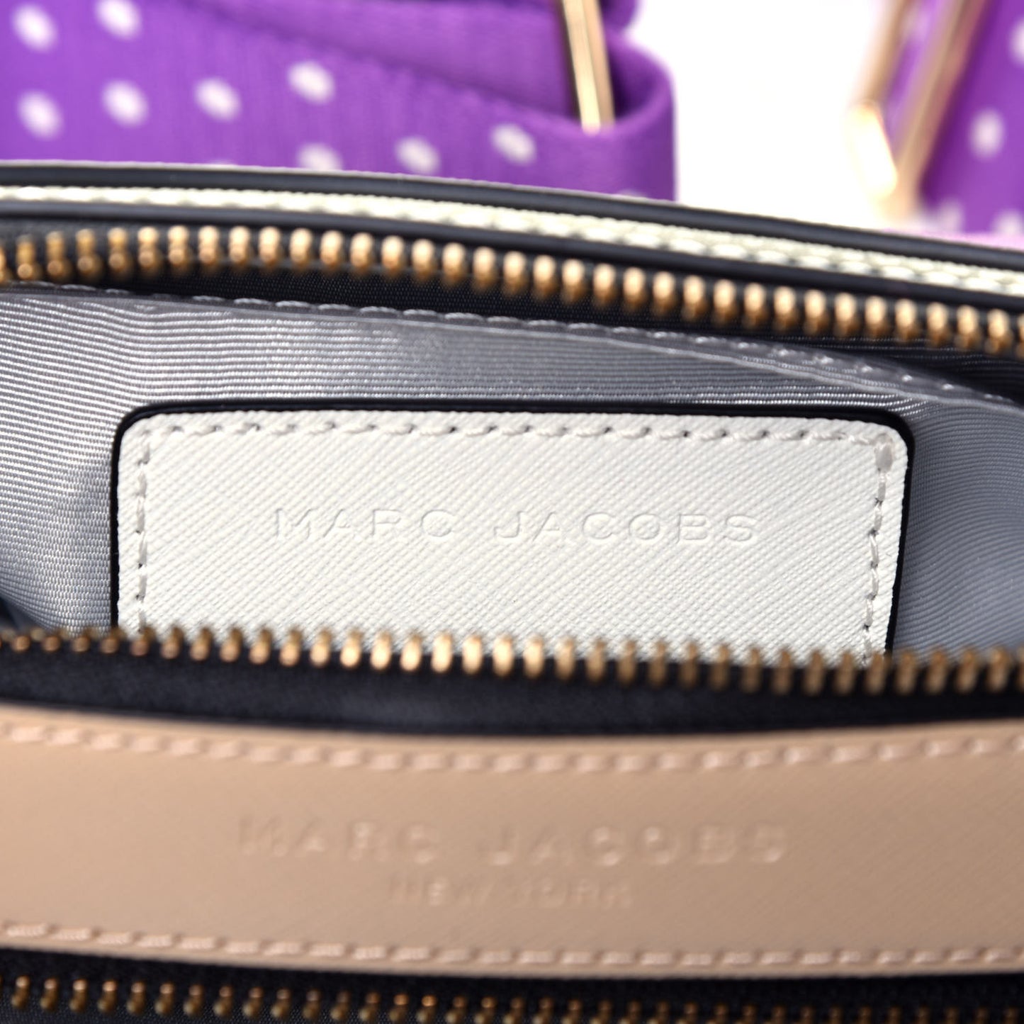 Saffiano Small Snapshot Camera Bag Moon White Multi