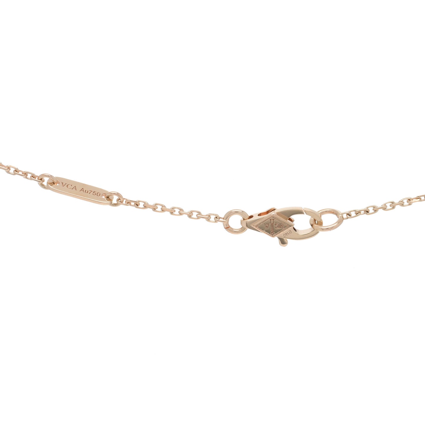 18K Rose Gold Carnelian Sweet Alhambra Pendant Necklace