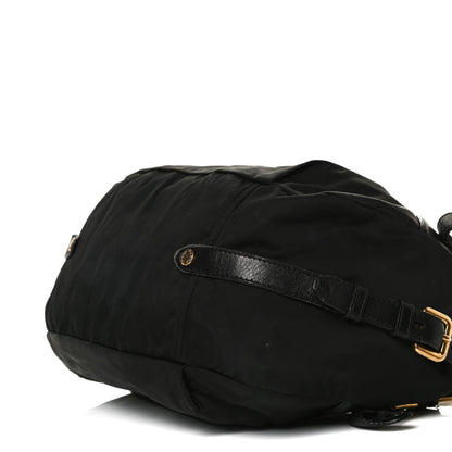 Prada Tessuto Nylon Jacquard Logo Aviator Satchel Black 11 of 17