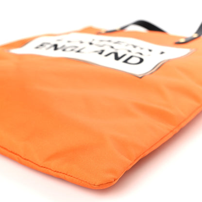 Burberry Nylon London England Print Logo Flat Tote Orange 8 of 8