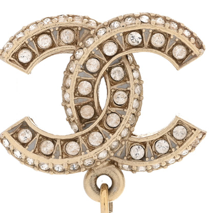 Chanel Crystal Pearl CC Drop Earrings Gold 5 of 6