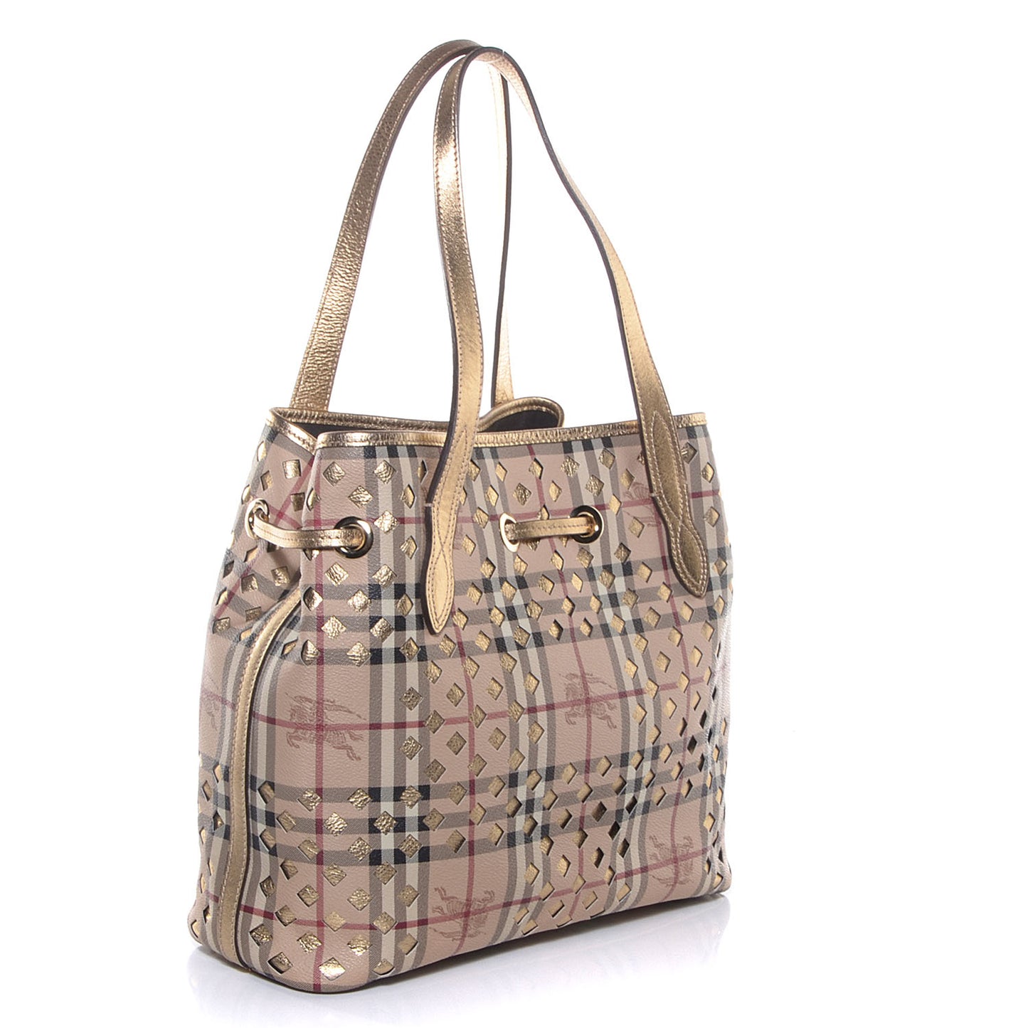 Haymarket Check Drawstring Claudia Bag Gold
