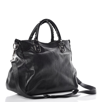 Balenciaga Chevre Silver Metallic Edge Hardware Velo Black 3 of 12