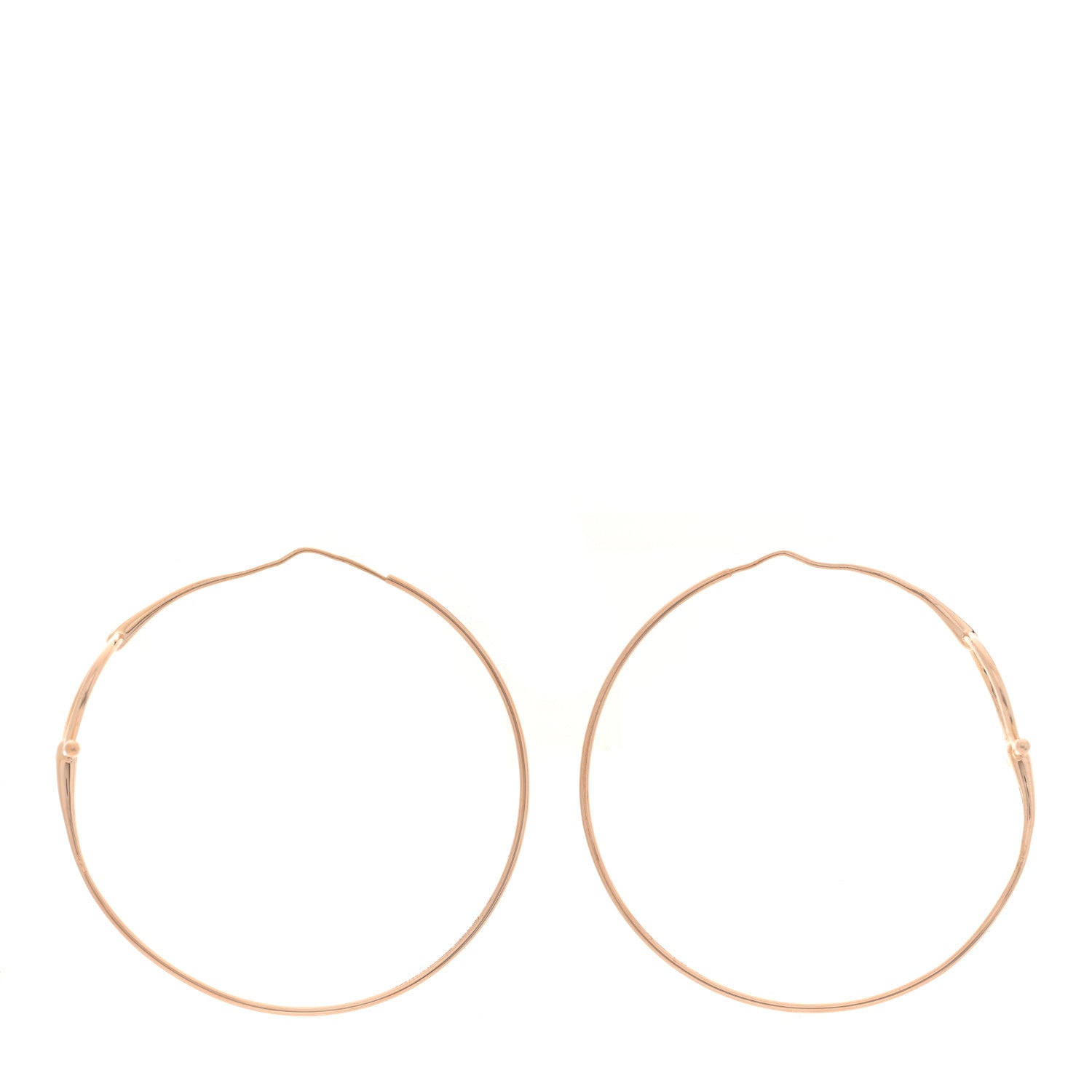Hermes 18K Rose Gold Filet D'Or Hoop Earrings 3 of 5