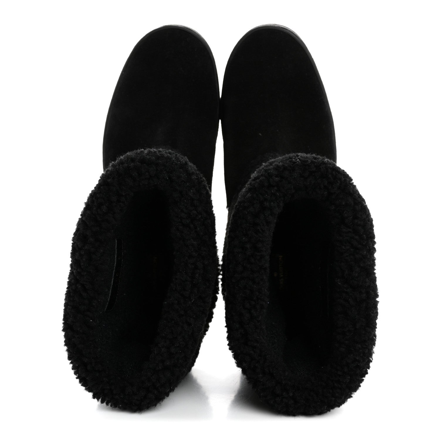 Louis Vuitton Suede Calfskin Shearling Snowdrop Flat Ankle Boot 38.5 Black 2 of 10