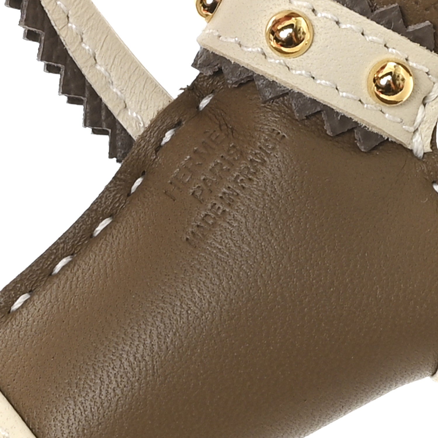 Hermes Milo Lambskin Epsom Shearling Budy Apic Charm Ecru Etoupe