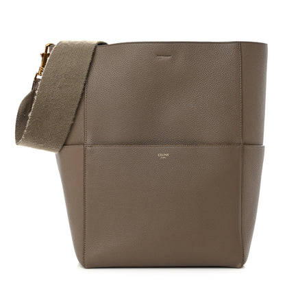 Celine Soft Grained Calfskin Sangle Bucket Bag Taupe 1 of 14