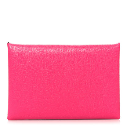 Hermes Chevre Chamkila Calvi Card Case Rose Pop 1 of 10