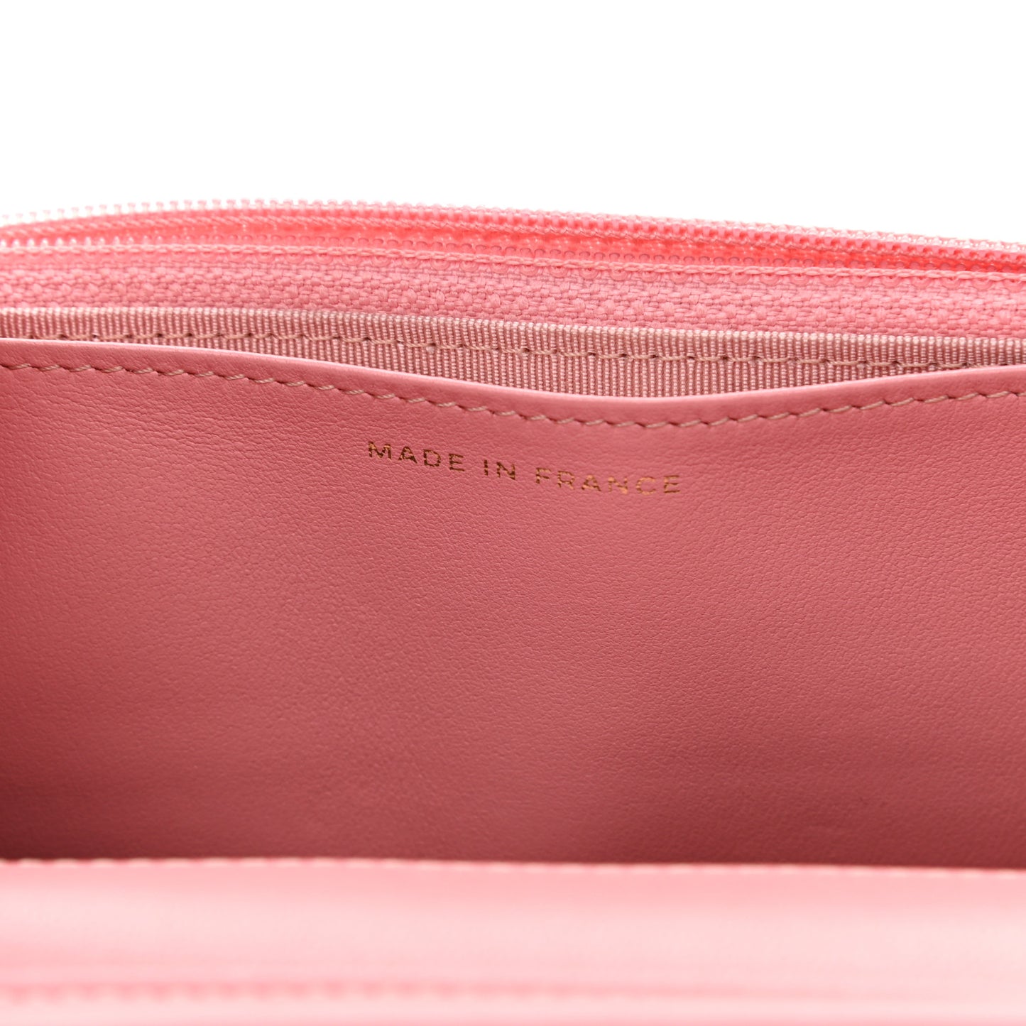 Lambskin Quilted Wallet On Chain WOC Pink