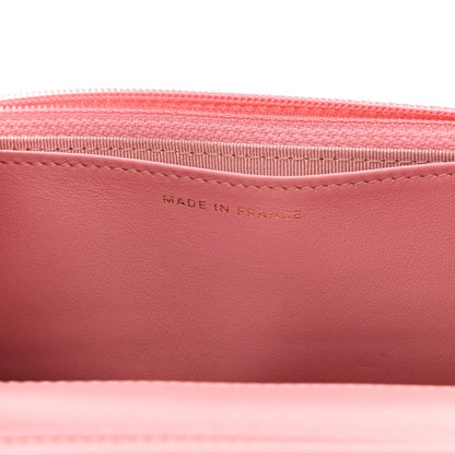 Chanel Lambskin Quilted Wallet On Chain WOC Pink 6 of 13