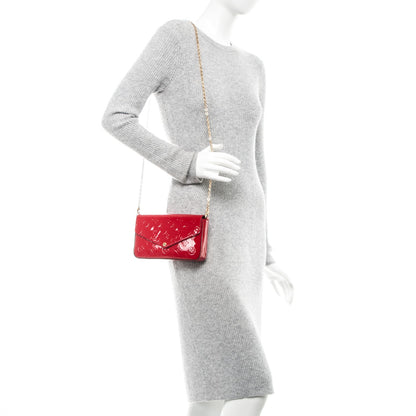 Louis Vuitton Vernis Felicie Pochette Chain Wallet Cherry 2 of 8