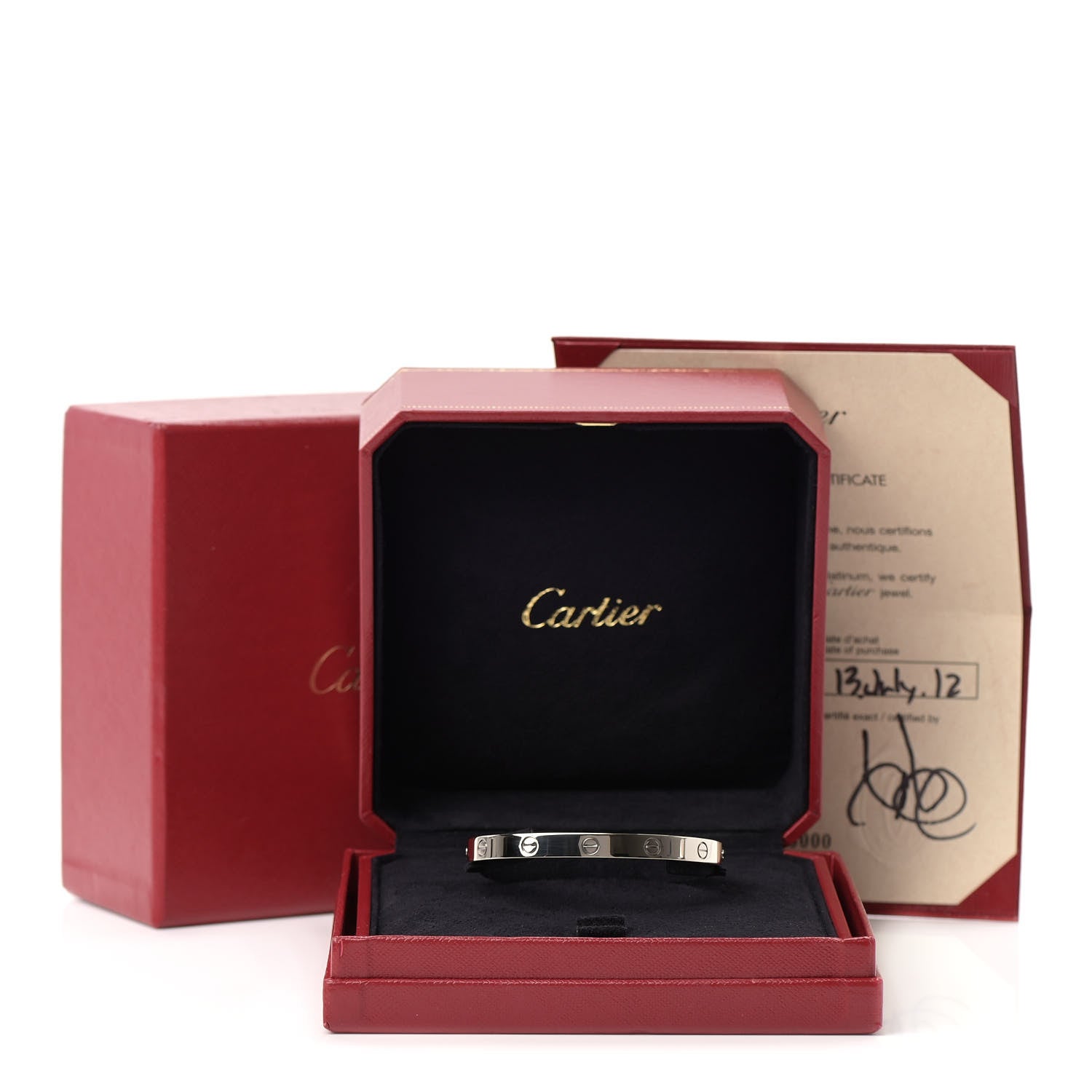 Cartier 18K White Gold LOVE Bracelet 18 8 of 8