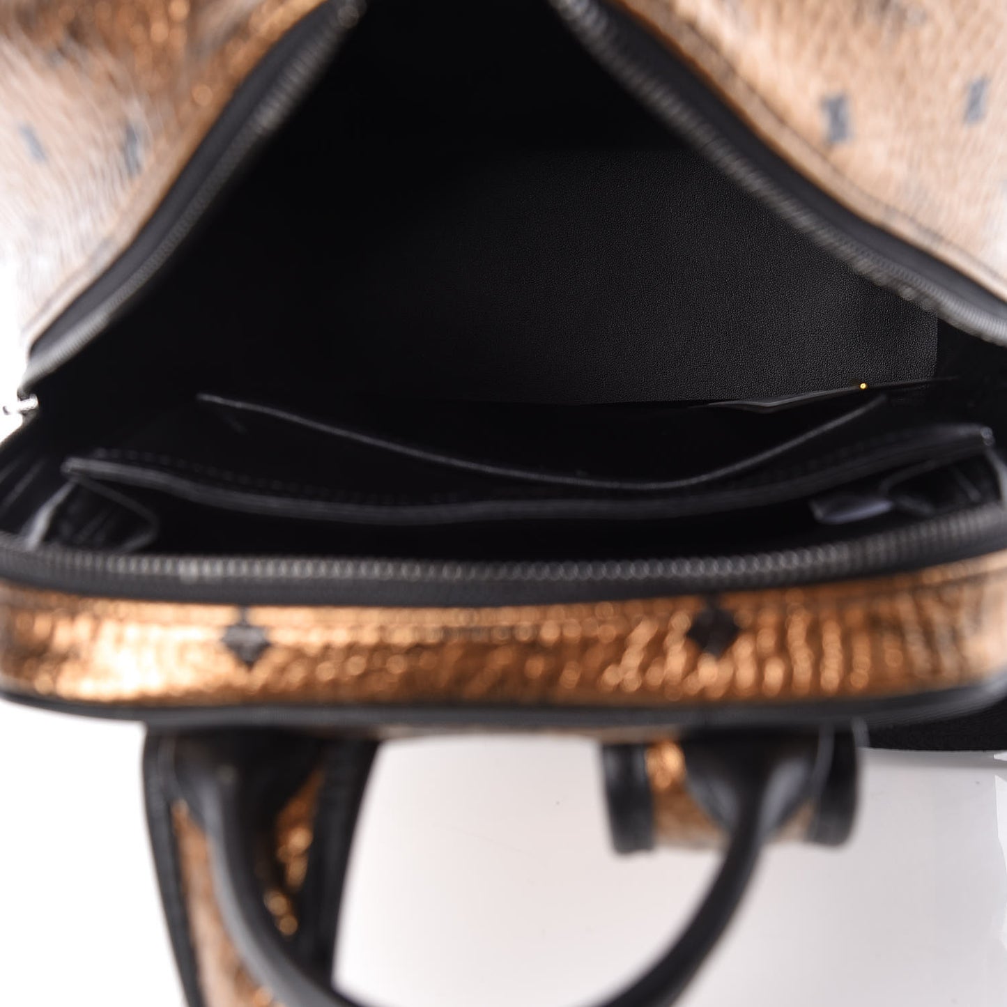 Metallic Visetos Small Duke Backpack Gold