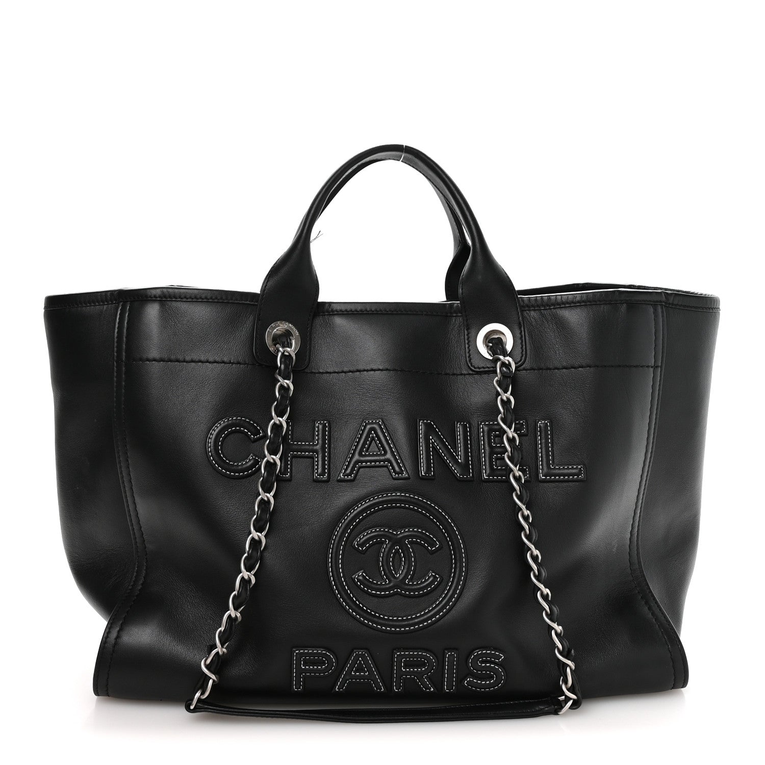 Chanel Calfskin Medium Deauville Tote Black 1 of 12