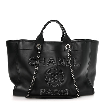 Chanel Calfskin Medium Deauville Tote Black 1 of 12