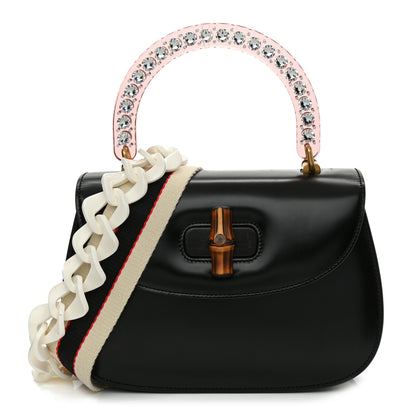 Gucci Calfskin Plexiglass Medium Classic 2 Top Handle Bag Black 1 of 10