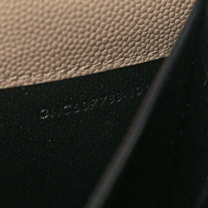 Saint Laurent Grain De Poudre Monogram Uptown Chain Wallet Dark Beige 9 of 13