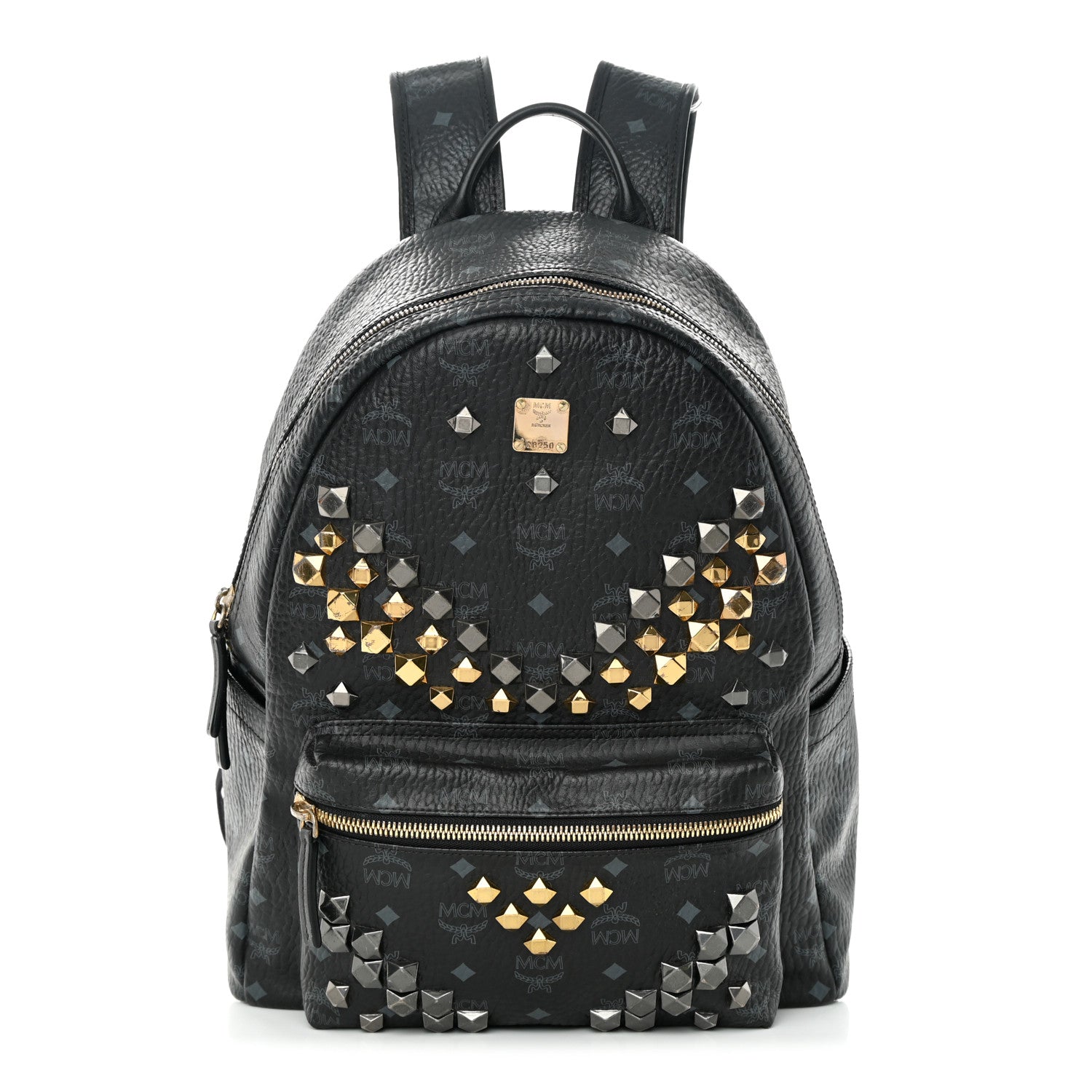 MCM Visetos Studded Medium Stark M Backpack Black 1 of 18
