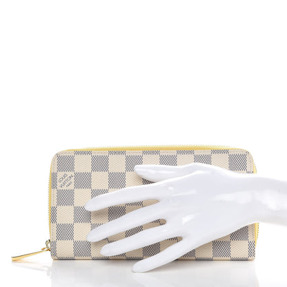 Louis Vuitton Damier Azur Zippy Wallet Jaune Pale 2 of 9