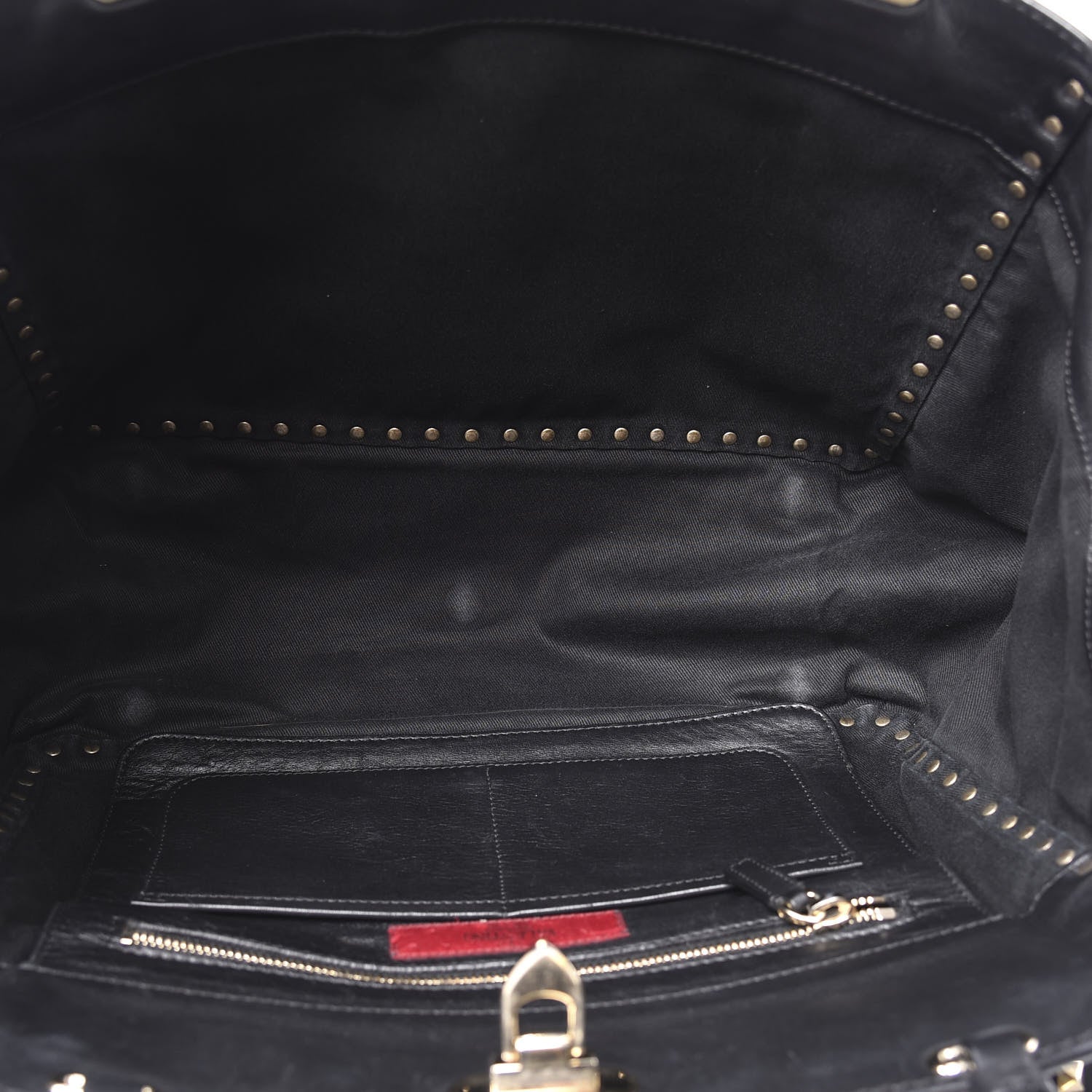 Valentino Garavani Vitello Medium Rockstud Tote Black 4 of 11