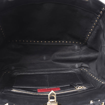 Valentino Garavani Vitello Medium Rockstud Tote Black 4 of 11