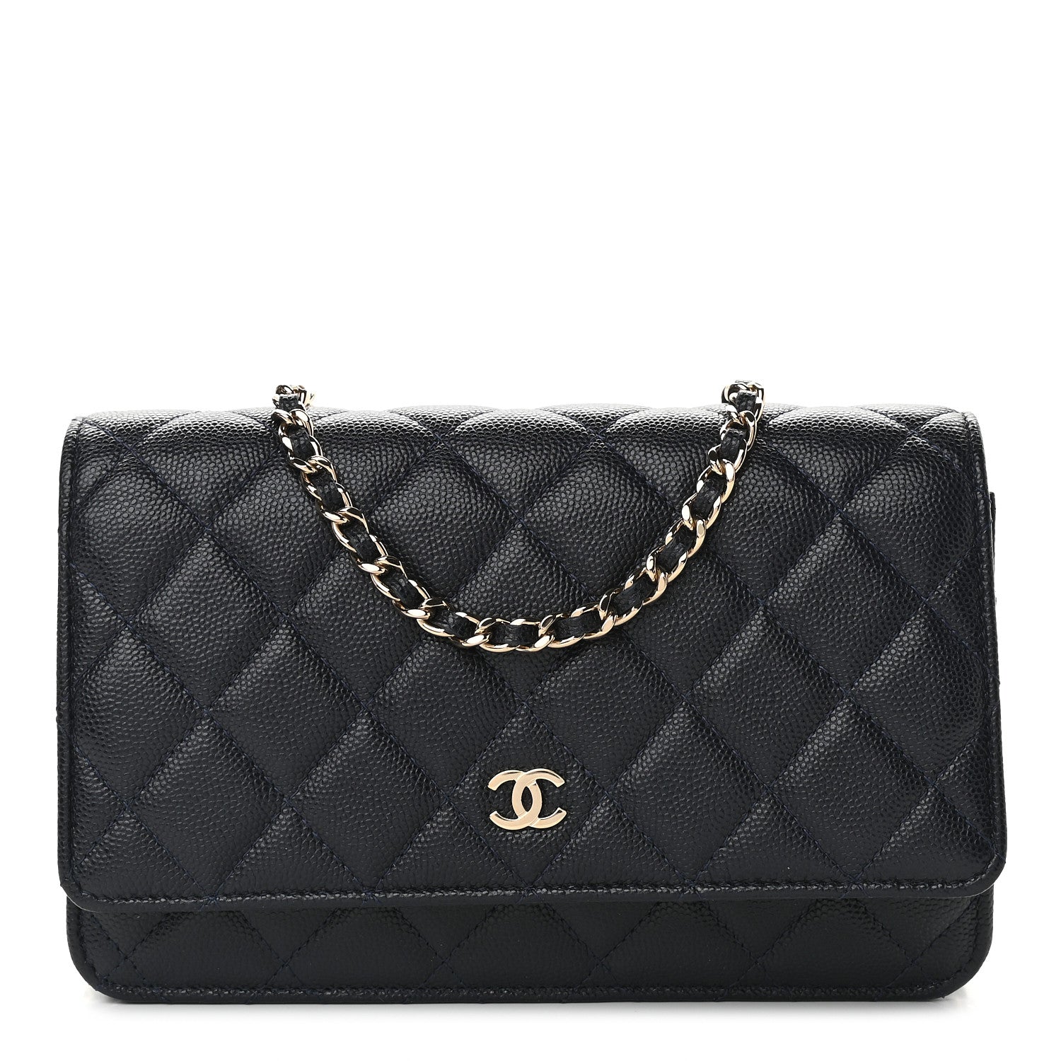Chanel Caviar Quilted Wallet On Chain WOC Navy Blue 1 of 11