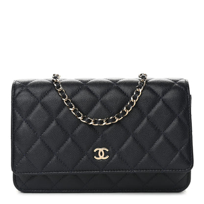 Chanel Caviar Quilted Wallet On Chain WOC Navy Blue 1 of 11