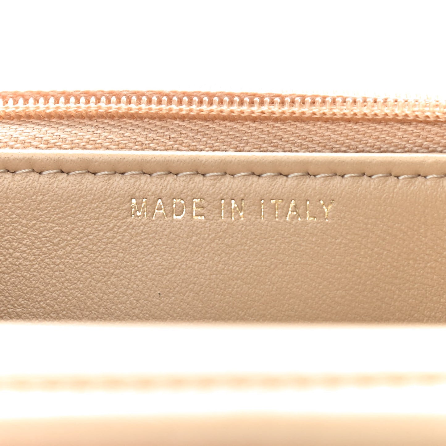 Lambskin Quilted Wallet On Chain WOC Beige Black