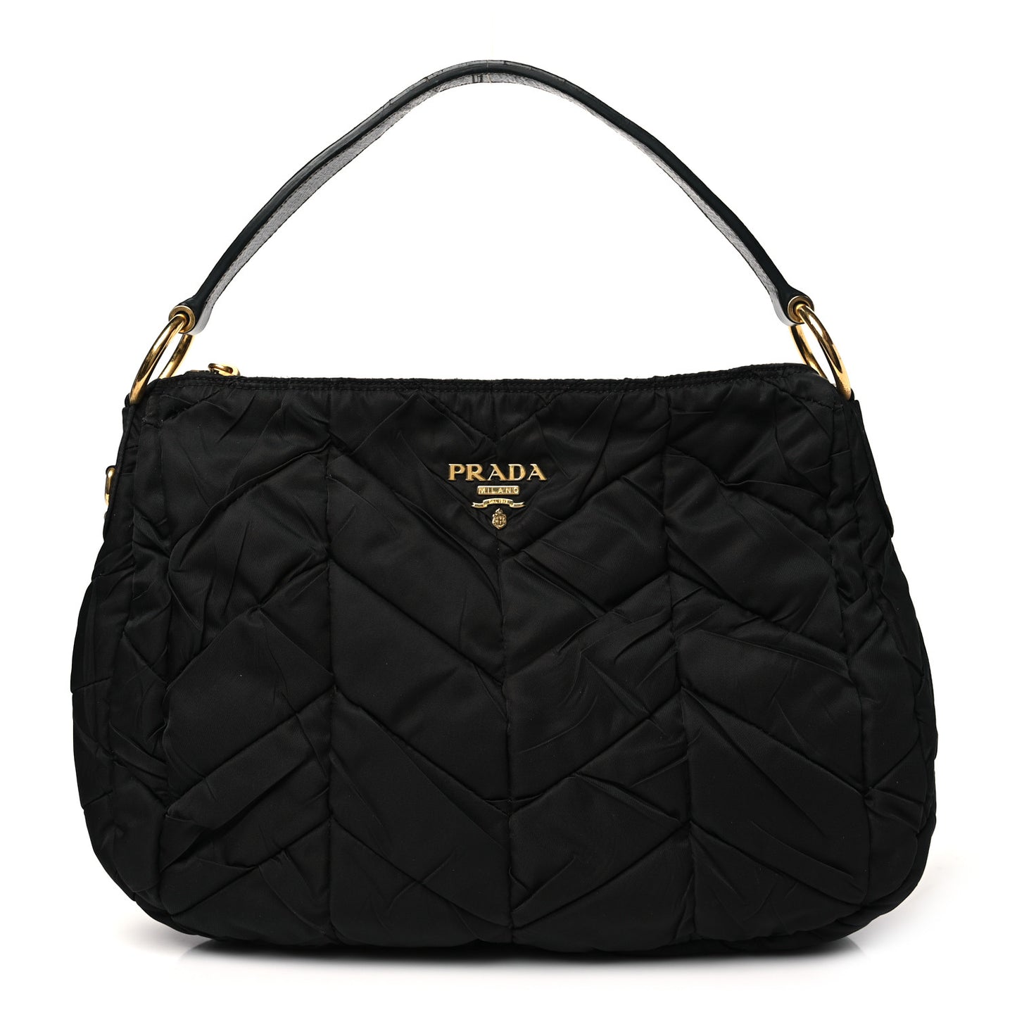 Tessuto Nylon Quilted Hobo Black