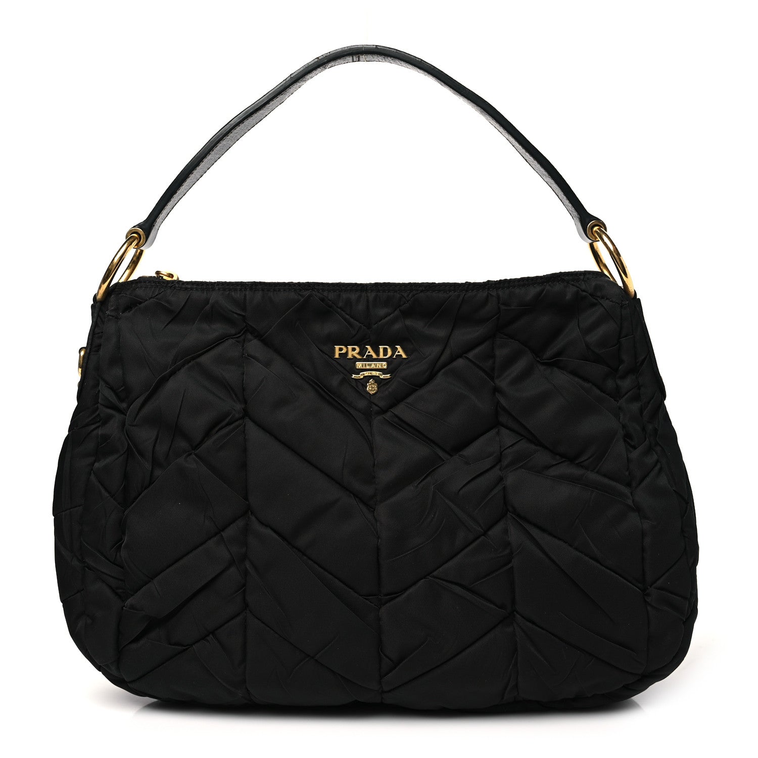 Prada Tessuto Nylon Quilted Hobo Black 1 of 11