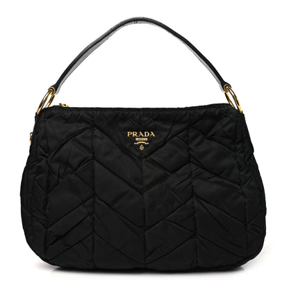 Prada Tessuto Nylon Quilted Hobo Black 1 of 11