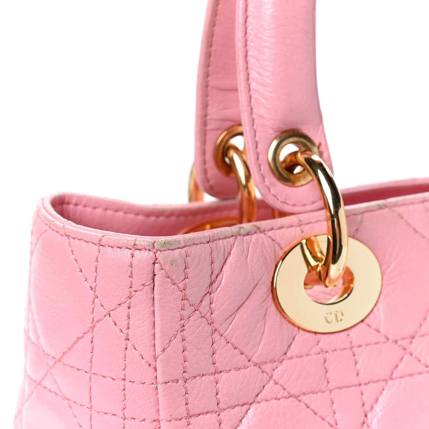Grained Calfskin Cannage Medium Lady Dior Pink