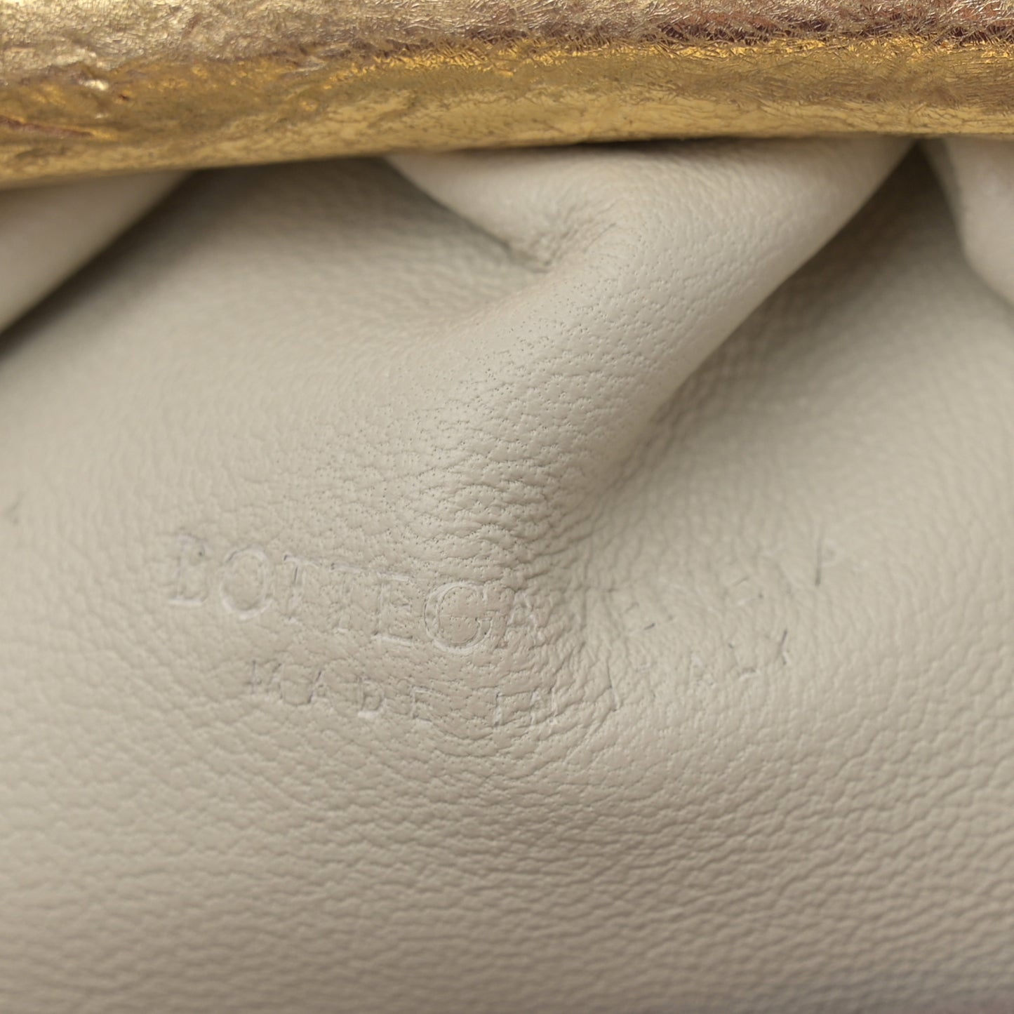 Metallic Crushed Calfskin The Mini Pouch Gold