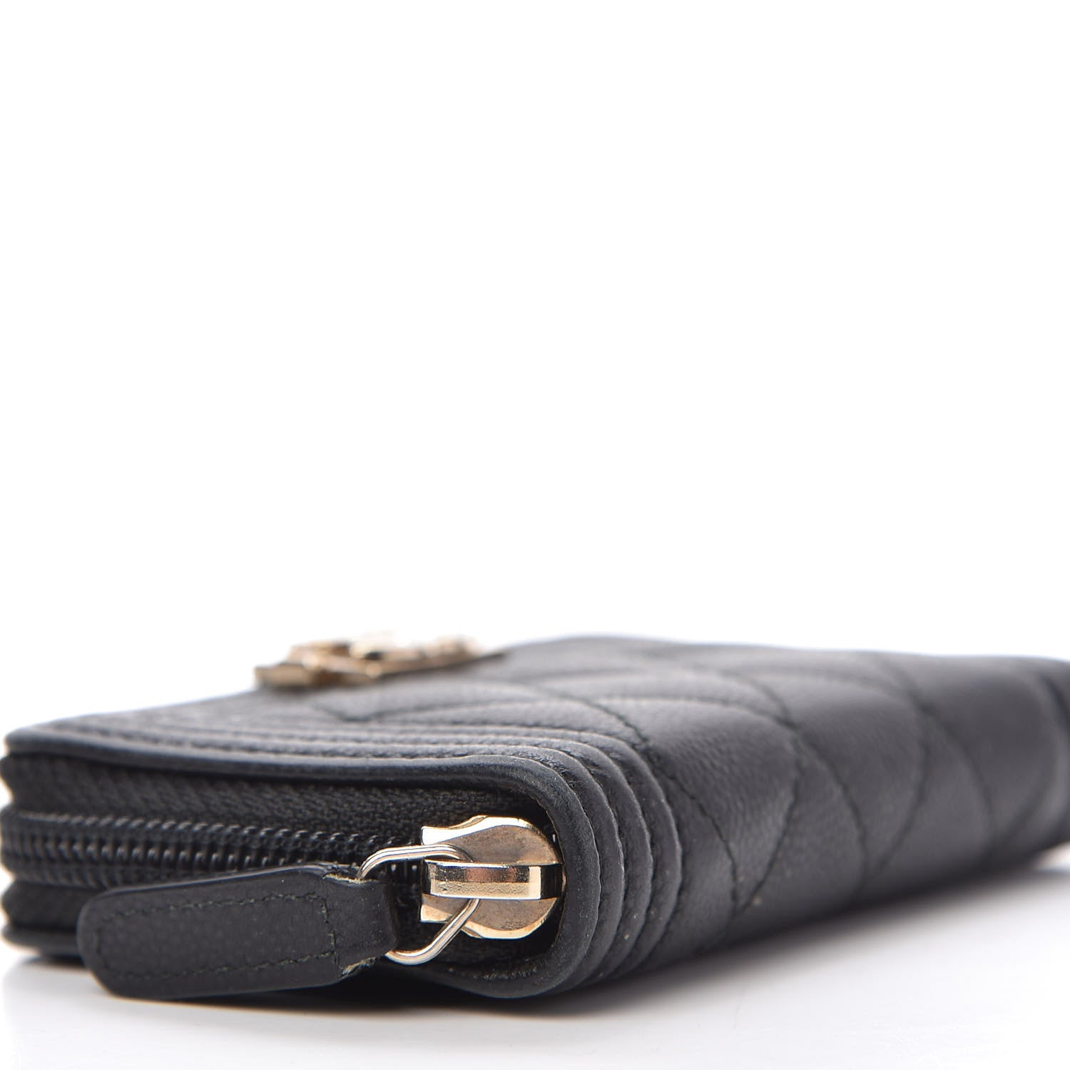 Chanel Caviar Quilted Boy Zip Around Coin Purse Wallet Black 6 of 11