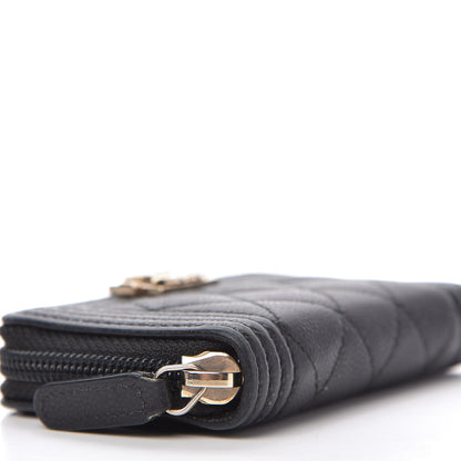 Chanel Caviar Quilted Boy Zip Around Coin Purse Wallet Black 6 of 11